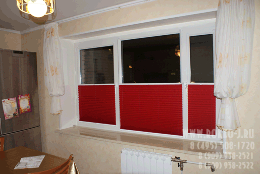 Плиссе Краш Перламутр красный - шторы на пластиковые окна